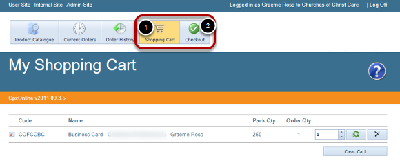 Check your Shopping Cart (Optional)
