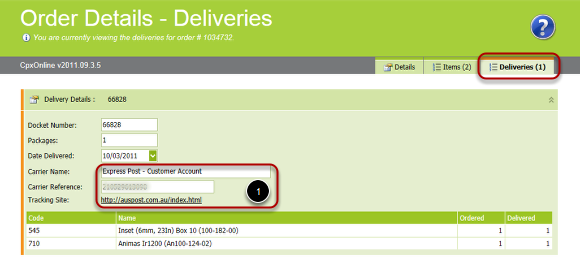 Order - Deliveries